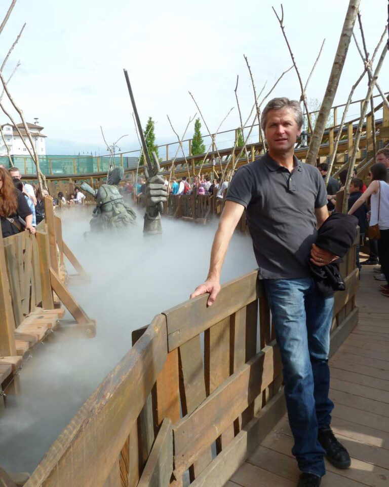 Karl Brusa im Europapark bei einem Geschäftsausflug
