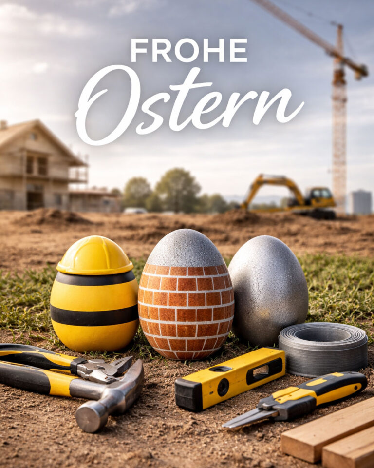 Bild mit Ostereiern in Bauoptik