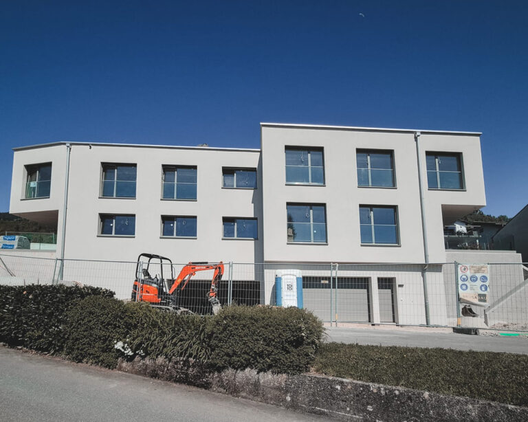 Freistehender Neubau ohne Gerüst